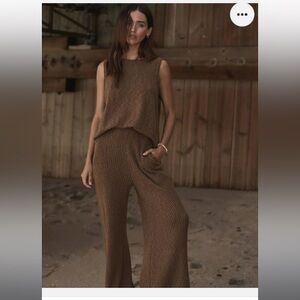 Free People Brown Adelaide Sweater Set